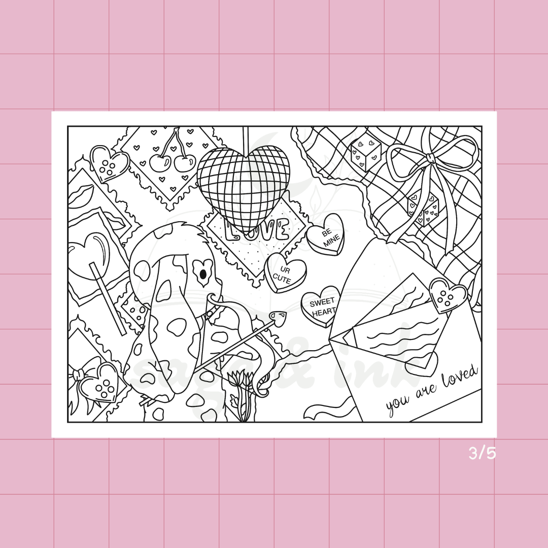 Valentines Day Coloring Set